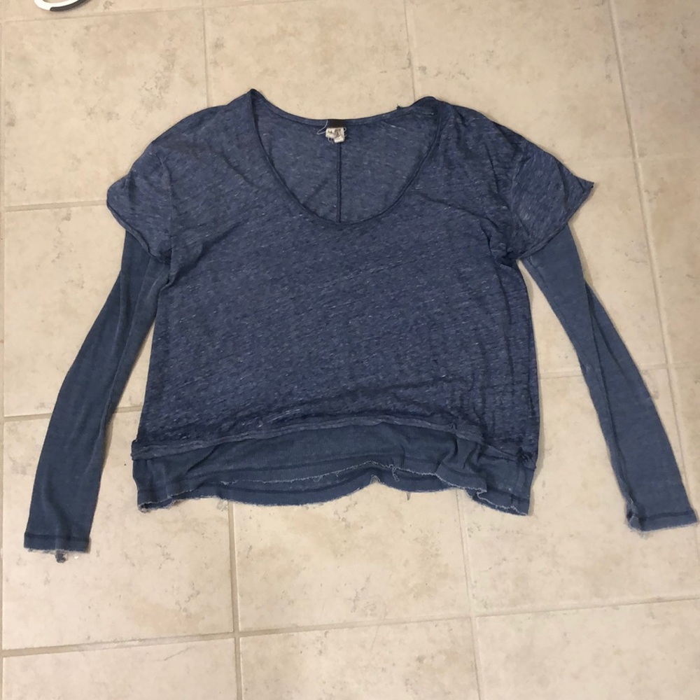 Long Sleeve Blue Top *Never Worn* Free People
